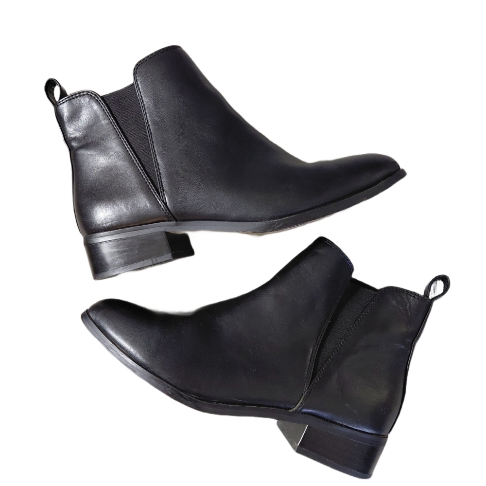 J. Crew Black Leather Ankle Boots